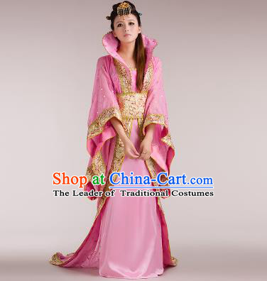 Traditional Ancient Chinese Imperial Emperess Costume, Chinese Tang Dynasty Wedding Dress, Cosplay Chinese Peri Imperial Princess Tailing Clothing Hanfu for Women