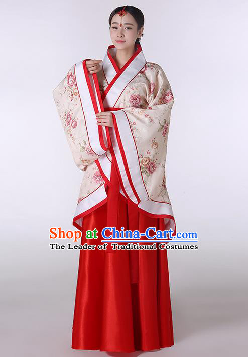 Traditional Ancient Chinese Imperial Emperess Costume, Chinese Han Dynasty Wedding Dress, Cosplay Chinese Peri Imperial Princess Clothing Hanfu for Women