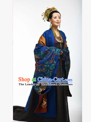 Traditional Ancient Chinese Imperial Emperess Costume, Chinese Tang Dynasty Wedding Dress, Cosplay Chinese Peri Imperial Empress Dowager Tailing Embroidered Clothing for Women