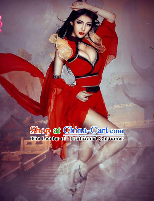 Traditional Ancient Chinese Imperial Princess Costume, Chinese Han Dynasty Dress, Cosplay Game Characters Chinese Peri Clothing for Women