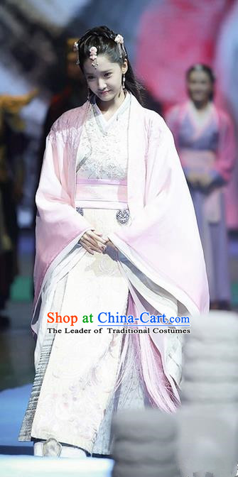 Traditional Ancient Chinese Imperial Princess Costume, Chinese Han Dynasty Young Lady Dress, Cosplay Chinese Peri Princess Clothing for Women