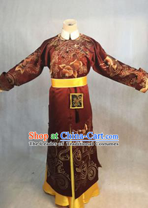 Traditional Ancient Chinese Imperial Emperor Costume, Chinese Qing Dynasty Manchu Dress, Cosplay Chinese Manchu Minority Majesty Embroidered Clothing for Men