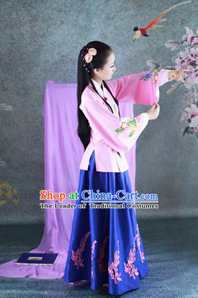 Traditional Ancient Chinese Imperial Princess Costume, Chinese Han Dynasty Children Dance Dress, Chinese Peri Imperial Lady Hanfu Clothing for Kids