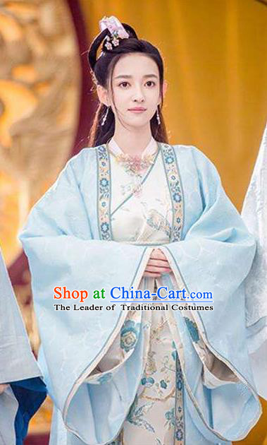 Chinese Teleplay Flower Shabana Flyings Sky Imperial Princess Dress, Traditional Chinese Ancient Song Dynasty Aristocratic Miss Costume and Headpiece Complete Set for Women