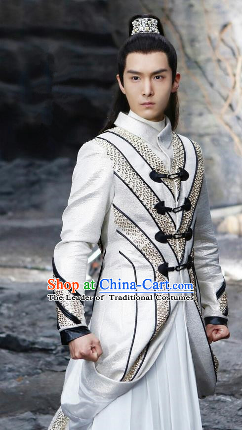 Traditional Ancient Chinese Nobility Childe Costume, A Life Time Love Chinese Prince Clothing and Handmade Headpiece Complete Set