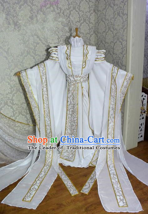 Top Grade Traditional China Ancient Cosplay Swordsman Costumes, China Ancient Royal Highness Hanfu Clothing for Men