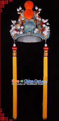 Traditional Chinese Ancient Peking Opera Accessories Emperor Hat, Traditional Chinese Beijing Opera Court King Headwear His Royal Highness Crown