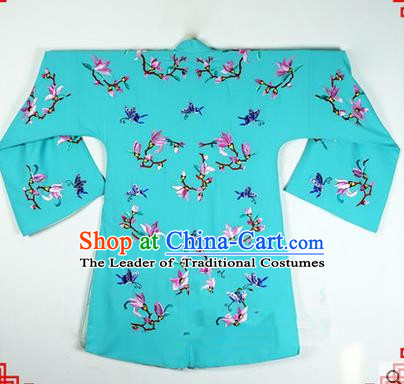 Traditional Chinese Beijing Opera Shaoxing Opera Young Lady Clothing, China Peking Opera Diva Role Hua Tan Costume Embroidered Magnolia Robe Green Opera Costumes