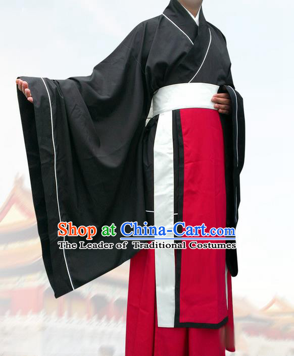 Traditional Chinese Han Dynasty Minister Costume, Elegant Hanfu Clothing Chinese Ancient Gwanbok for Men