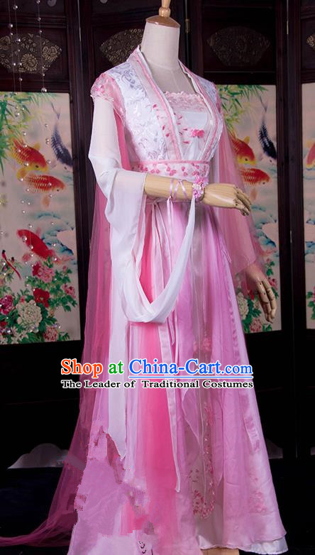 Traditional Chinese Tang Dynasty Imperial Consort Wedding Costume, Elegant Hanfu Cosplay Peri Clothing Ancient Chinese Princess Dance Dress for Women