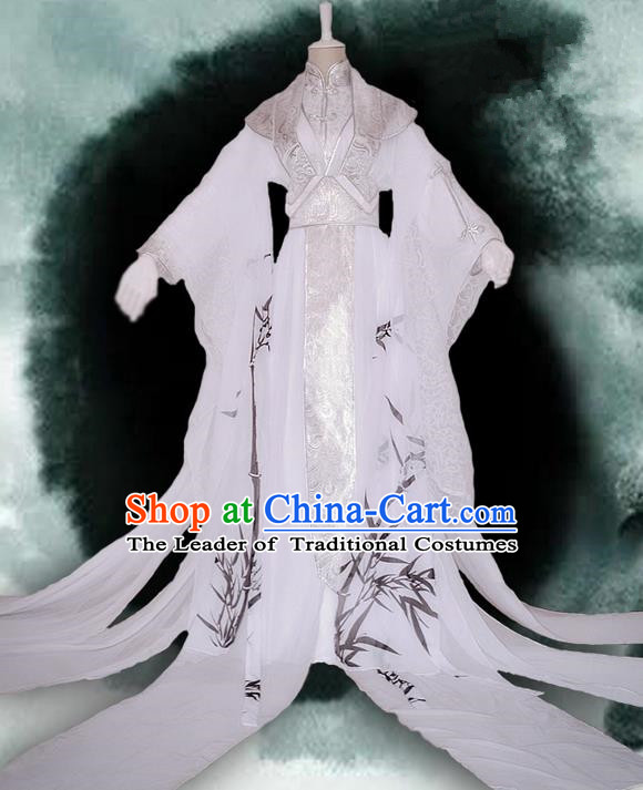 Traditional Chinese Cosplay Nobility Childe Costume, Chinese Ancient Hanfu Tang Dynasty Immortal Dress Clothing for Men