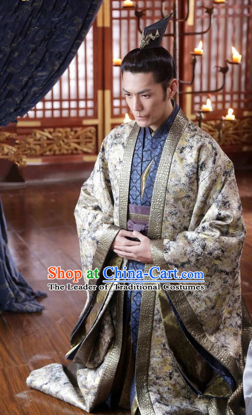 Asian Chinese Traditional Ancient Minister Costume, Lost Love In Times China Northern and Southern Dynasties High-ranking Official Prince Robe Clothing