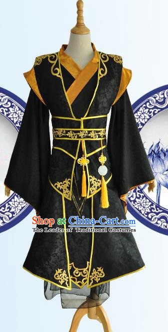 Chinese Ancient Cosplay Han Dynasty Prince Costumes, Chinese Traditional Dress Clothing Chinese Cosplay Swordsman Costume for Men