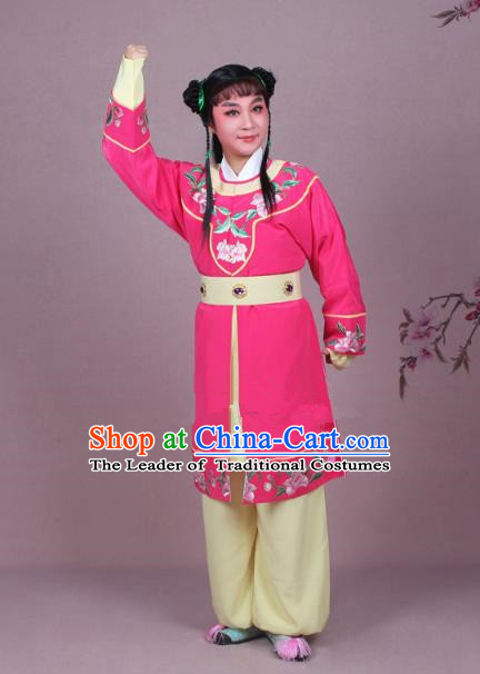 Traditional China Beijing Opera Boy Book Costume Scholar Embroidered Rosy Robe, Ancient Chinese Peking Opera Livehand Clothing