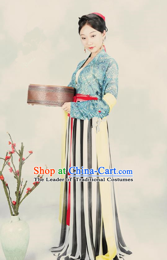 Traditional Ancient Chinese Tang Dynasty Imperial Consort Costume, Chinese Hanfu Young Lady Embroidered Dress for Women