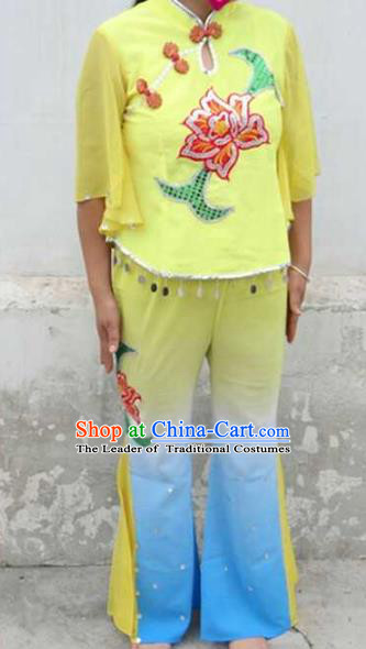 Traditional Chinese Yangge Children Fan Dancing Costume Folk Dance Yangko Costume for Women