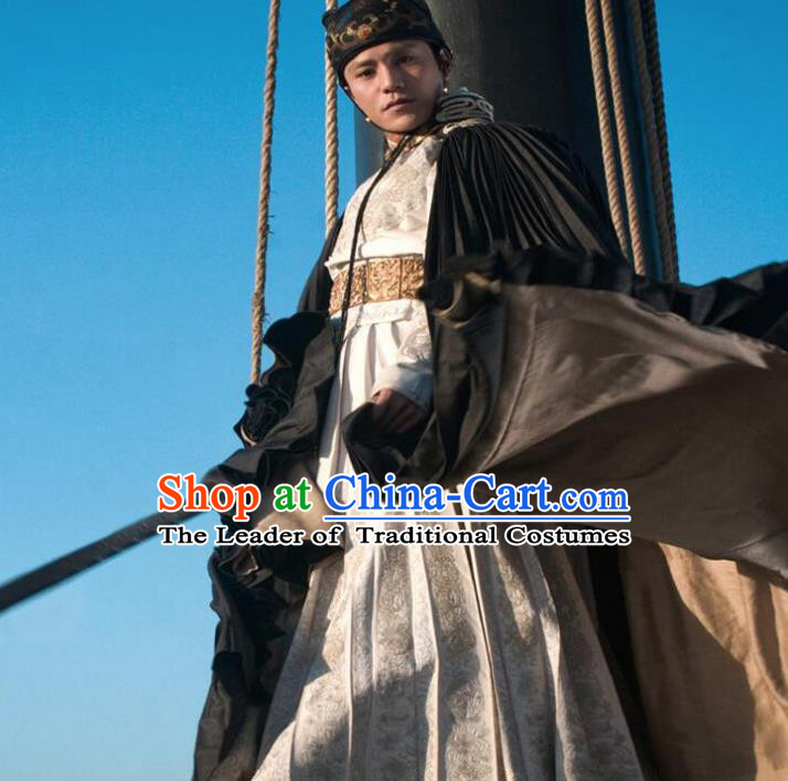 Traditional Ancient Chinese Swordsman Costume, Asian Chinese Ming Dynasty Knight-errant Clothing for Men