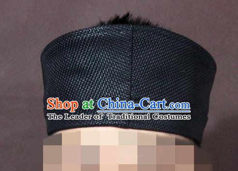 Traditional Chinese Beijing Opera Wu Dang Taoist Black Hats Headband for Men