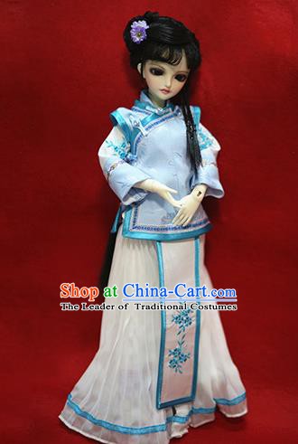 Traditional Ancient Chinese Nobility Lady Costume, Chinese Qing Dynasty Manchu Lady Embroidered Clothing for Women