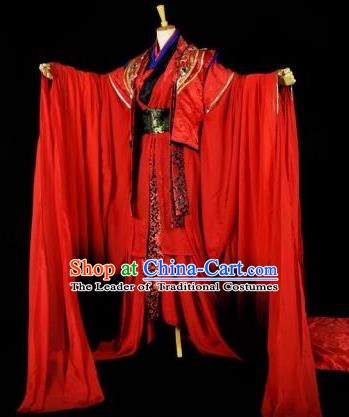 Traditional Chinese Ancient Princess Wedding Embroidered Costume Han Dynasty Bride Young Lady Clothing