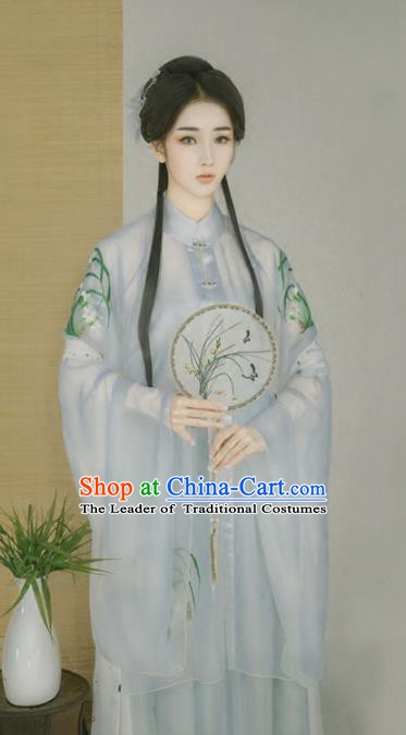 Asian Chinese Ancient Imperial Princess Costume Ming Dynasty Young Lady Clothing and Headpiece Complete Set