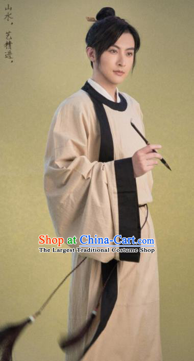 Chinese Traditional Song Dynasty Gentleman Costumes Ancient Scholar Robe for Men