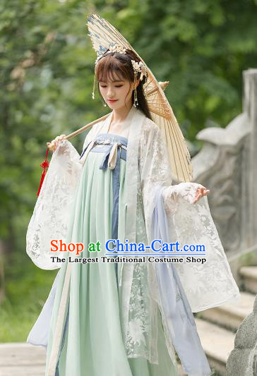 Ancient Chinese Tang Dynasty Costumes Princess Embroidered Hanfu Dress for Women