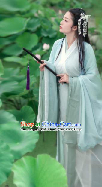 Chinese Ancient Peri Princess Hanfu Dress Swordsman Costumes for Women