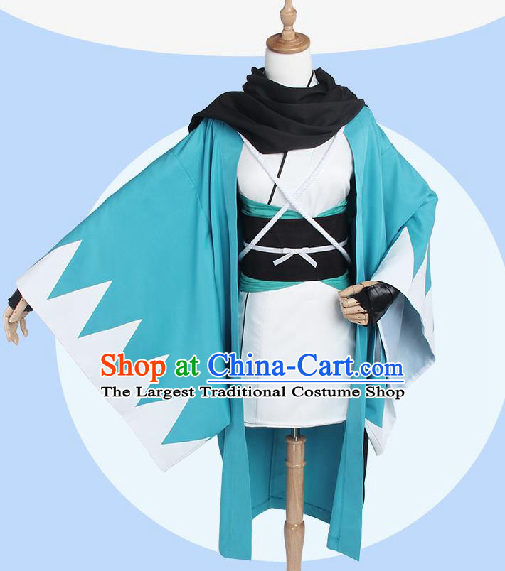 Chinese Traditional Cosplay Costumes Ancient Swordsman Blue Clothing for Men