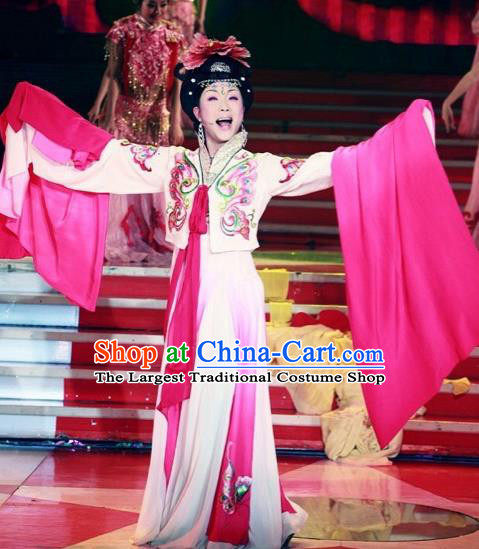 Traditional Chinese Tang Dynasty Classical Dance Embroidered Costumes Ancient Imperial Consort Hanfu Dress for Women