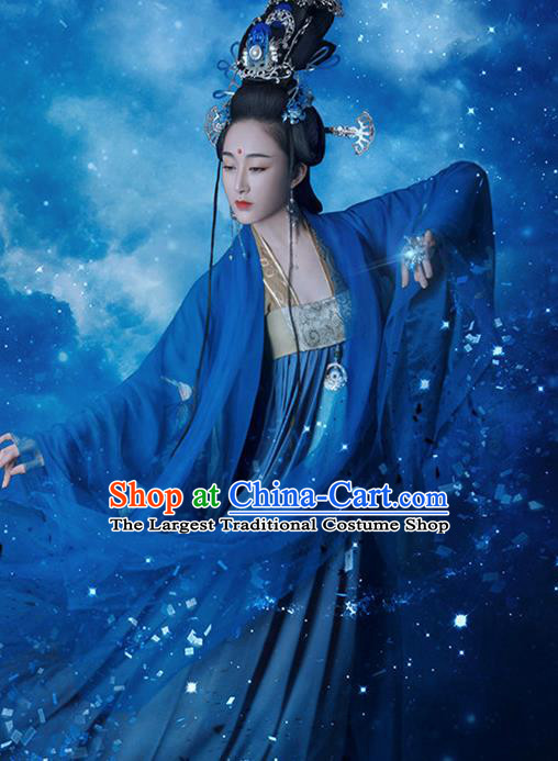 Traditional Chinese Ancient Tang Dynasty Imperial Concubine Costumes and Headpiece Complete Set for Women