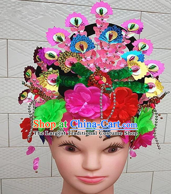 Chinese Traditional Folk Dance Yanko Dance Hair Accessories Peking Opera Headwear for Women