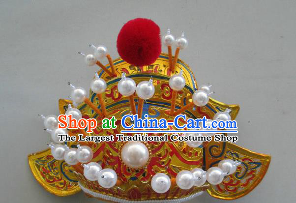 Chinese Traditional Peking Opera Takefu Hat Ancient Helmet Headwear for Adults