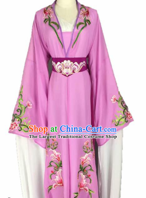 Chinese Traditional Peking Opera Actress Costumes Ancient Maidservants Purple Dress for Adults