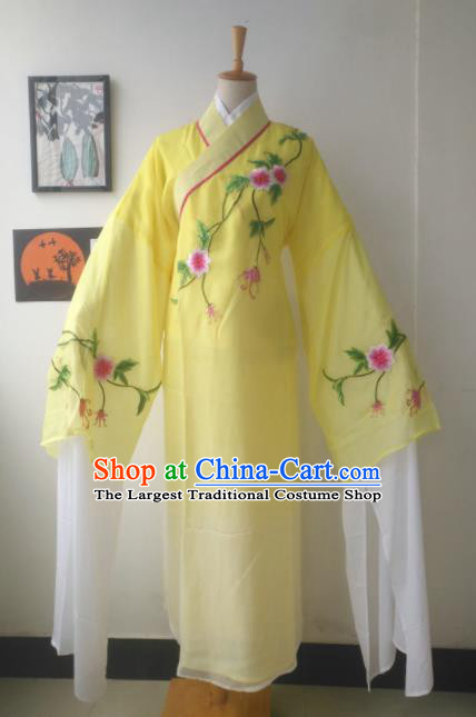 Chinese Traditional Peking Opera Niche Costume Ancient Scholar Yellow Robe for Adults