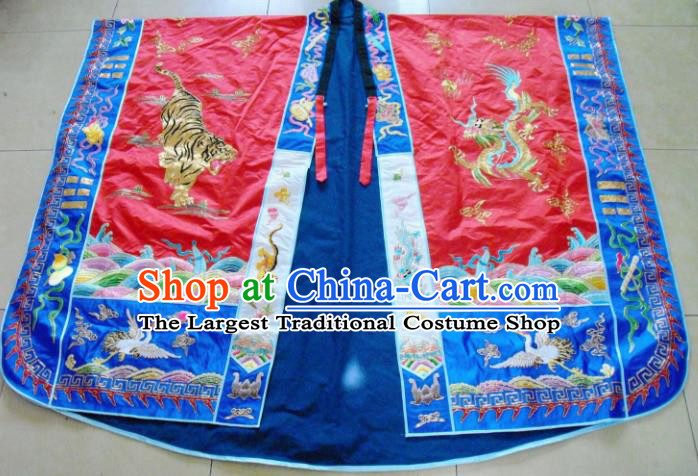 Chinese Traditional Priest Frock Red Cassocks Costume Ancient Embroidered Red Robe for Men