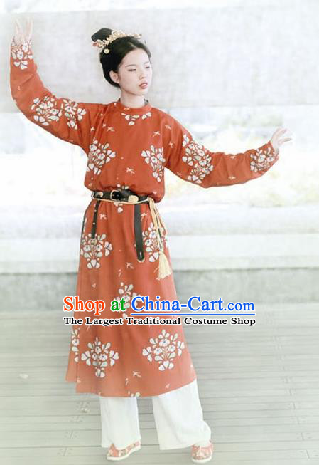 Traditional Chinese Tang Dynasty Female Swordsman Replica Costumes Ancient Imperial Bodyguard Round Collar Robe for Women