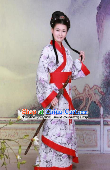 Chinese Ancient Piper Musician Costumes Han Dynasty Palace Princess Hanfu Dress for Women