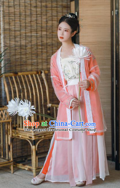 Chinese Ancient Nobility Lady Hanfu Dress Traditional Song Dynasty Embroidered Costumes for Women