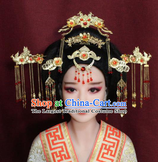 Chinese Ancient Tang Dynasty Queen Headdress Hairpins Complete Set for Women