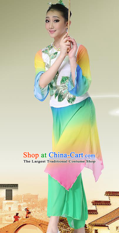 Chinese Traditional Folk Dance Dress Classical Dance Umbrella Dance Costumes for Women