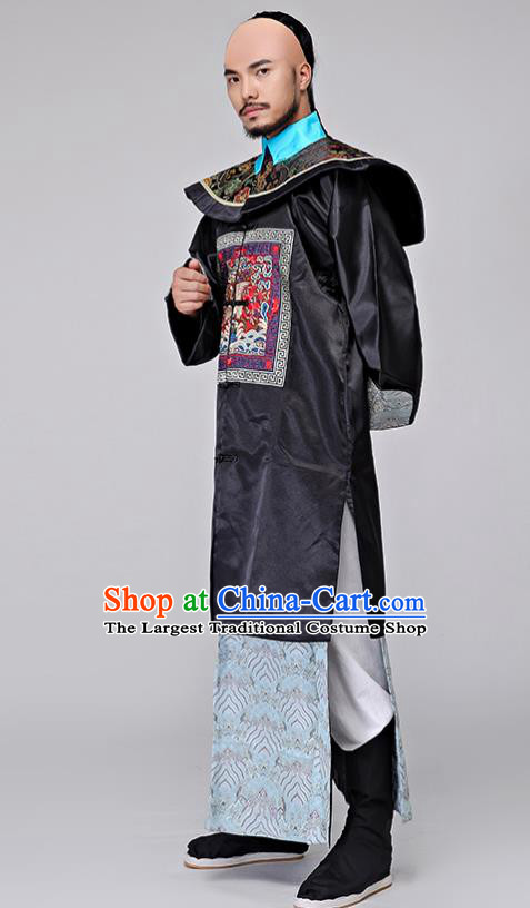 Traditional Chinese Qing Dynasty Drama Minister Costumes Ancient Chancellor Clothing for Men