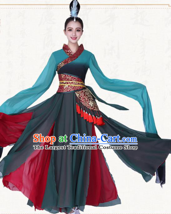 Chinese Traditional Classical Dance Water Sleeve Dress Ancient Group Dance Costumes for Women