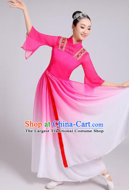 Traditional Chinese Classical Dance Costumes Lotus Dance Umbrella Dance Pink Dress for Women