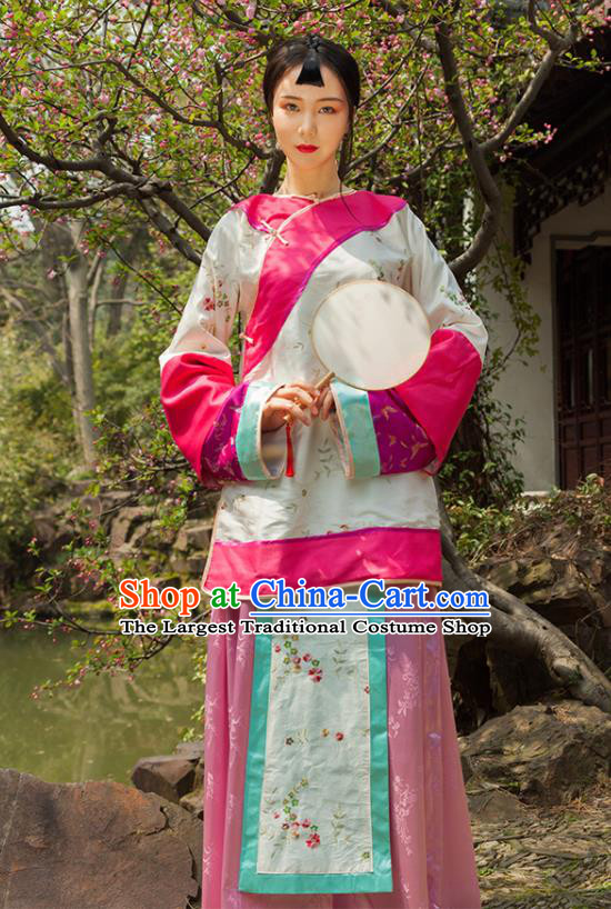 Chinese Ancient Drama Young Mistress Xiuhe Suits Traditional Qing Dynasty Manchu Lady Costumes for Women