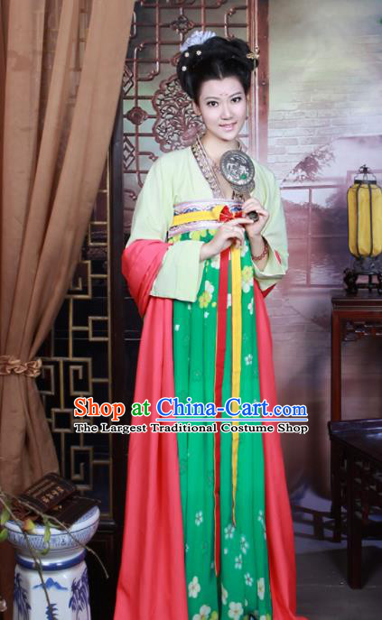 Traditional Chinese Tang Dynasty Court Maid Costume Ancient Peri Hanfu Dress for Women