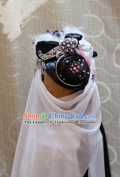 China Ancient Tang Dynasty Cosplay Princess Wig and Hair Accessories