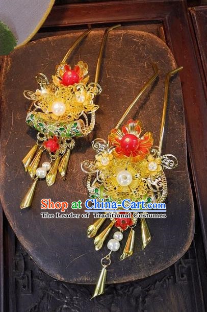 Chinese Handmade Classical Hairpins Ancient Hanfu Wedding Hair Clip Hair Accessories for Women