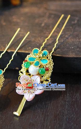 Chinese Handmade Classical Hair Accessories Flowers Hair Clip Ancient Hanfu Hairpins for Women