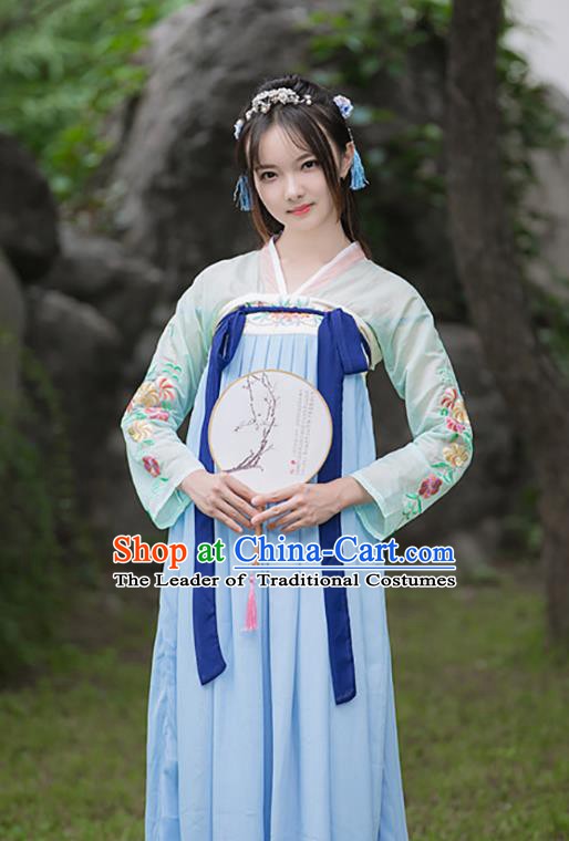 Chinese Ancient Palace Lady Dress Traditional Tang Dynasty Princess Hanfu Embroidered Costume for Women